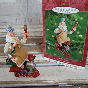 Hallmark Keepsake Toymaker Santa on Train Engine Ornament 2000 1st in Series